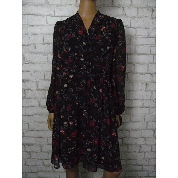 Gal Meets Glam Black Cherry Floral Londyn Pleated Dress 0 NEW - Picture 2 of 9
